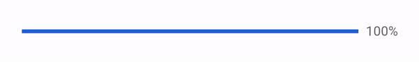 Stepped progress bar with a percentage on the right.