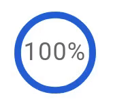 Stepped spinner with percentage in the middle.