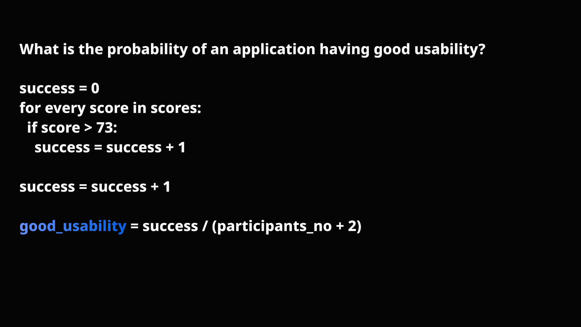 Presenting quantitative usability test results